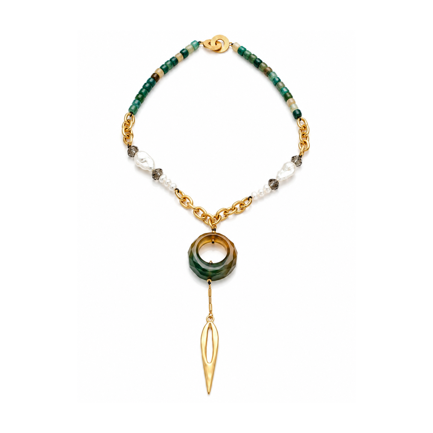 💚✨ Collar Largo de Piedras Naturales y Perlas foto 2
